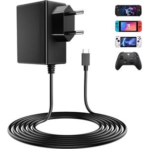 NEUTYPECHIC Caricatore per Nintendo Switch, 39W Alimentatore Switch con Cavo da 1,5M 5 FT, Compatibile con Nintendo Switch, Switch Lite, Switch OLED, Switch Deck Dock, Switch Pro Controller