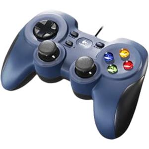 Logitech G Logitech F310 Gamepad, Controller Cablato con Layout Stile Console, Tastierino Direzionale ‎‎4 Switch, XInput/DirectInput, Impugnatura Comoda, Cavo da 1.8 m, PC - ‎Blu/Nero