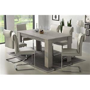 Dmora Tavolo per sala da pranzo estensibile, Consolle allungabile, Tavolo moderno con allunghe, cm 160/220x88h80, colore Cemento