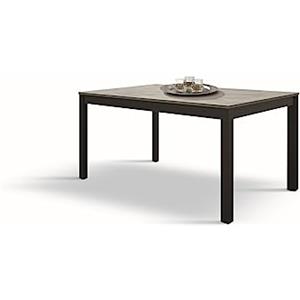 KONTE.DESIGN Tavolo TROPEA in legno, finitura grigio cemento e metallo verniciato antracite, allungabile 120x80 cm - 170x80 cm