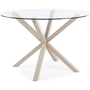 KONTE.DESIGN Tavolo MAY in vetro May Rotondo, gambe incrociate colore Naturale, Diametro 114 cm