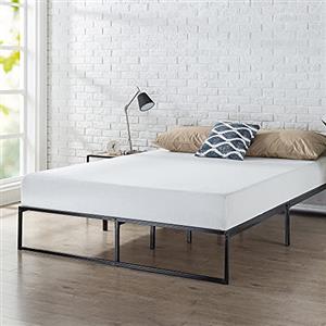 Zinus Lorelai - Letto in metallo, 180 x 200 cm, altezza 31 cm, con vano portaoggetti sotto il letto, struttura per letto con host, colore nero