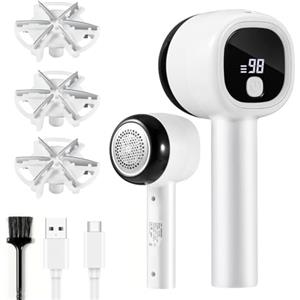 Blendura Levapelucchi Elettrico, Togli Pelucchi Macchinetta togli pelucchi con Display digitale LED, 3 velocità regolabili, lame a 6 denti, Cavo USB per ricarica, Levapelucchi Elettrico Ricaricabile