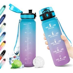 KollyKolla Borraccia 500ml, Bottiglia Acqua Riutilizzabile, Borraccia con Filtro, Borracce con Marcatori Temporali, Borracce senza BPA, A Prova di Perdite, Bottiglia Acqua per Bambini, Scuola, Ufficio