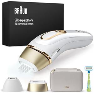 Braun Silk·expert Pro 5 Epilatore Luce Pulsata, Depilatore Corpo Donna, Alternativa al Laser Peli, Con Custodia, Rasoio Donna Venus, 2 Testine, Luce Pulsata Braun, Idea Regalo, PL5152