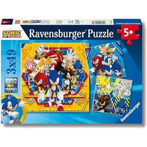 Ravensburger - Puzzles Sonic Confezioni Da 3 | Puzzle Bambini 5 Anni O Più | Regalo Bimba 5 Anni 3 X 49 Pezzi | Puzzle Bambini 21 X 21 Cm | Puzzles Perfetti Ravensburger