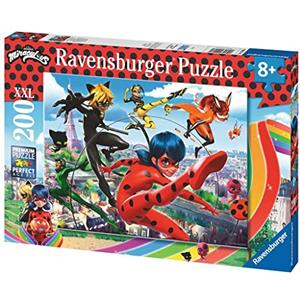 Ravensburger - Puzzle XXL Miraculous | Puzzle 8 Anni In Su | Puzzle Bambini Da 200 Pezzi In Regalo | Regalo Bambino 8 Anni 49 X 36 Cm | Puzzles Ravensburger