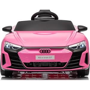 Mondial Toys Audi RS etron GT Macchina Elettrica Per Bambini 12V Auto Elettrica con Cinture di Sicurezza a 3 Punti Porte Apribili e Fari a Led Rosa