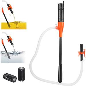Gxpjycfob Pompa di trasferimento carburante elettrica da 2,6 GPM, pompa di trasferimento liquidi, pompa a sifone a batteria, pompa di aspirazione automatica portatile, benzina e gas