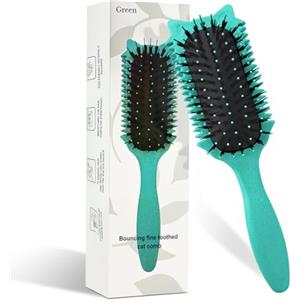 CNMTCCO Curl Hair Brush, Curl Brush, Curl Definire Styling Brush, Spazzola per capelli per combinare e modellare, Amplificatore per capelli ricci, Design alla moda e divertente con orecchie da gatto
