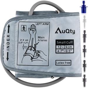 AuQty Bracciale Misuratore Pressione 4.7"-9.5" (12-24 cm), Misuratore Pressione da Braccio con 6 Connettore, Compatibile con Misuratore Pressione da Braccio (Solo Polsino per la Pressione Sanguigna)