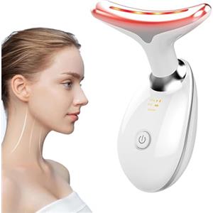 HONGXIAN Dispositivo di Bellezza Antirughe, Impacco Caldo a Face Massager con 7 colori - 45 ℃ Terapia Della Luce Massaggiatore Viso EMS lifting del Collo Rassodante per Tonificare il Viso con 3 modalità