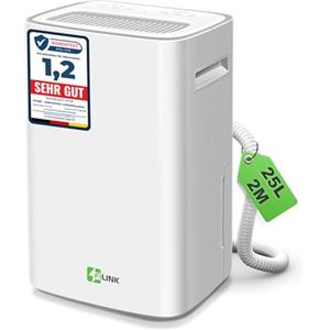 FILINK Deumidificatore Casa Muffa 25L/24h,Adatto Fino a 50㎡, Deumidificatore Elettrico con Display Digitale,deumidificatore Portatile Sbrinamento/Spegnimento Automatico per Casa,Bagno,Armadio,Camere da Letto
