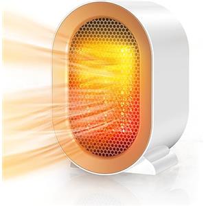 Timiyou Stufetta Elettrica Basso Consumo, Stufa Bagno, Termoventilatore Ceramico 800/1200W, Protenzione Anti-surriscaldamento e Ribaltamento, 2 Impostazioni di Calore, dormitorio a risparmio energetico