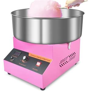 PALATALA Macchina Zucchero Filato Professionale, 1000W Macchina per Zucchero Filato Grande da Banco - con Ciotola in Acciaio Inossidabile, Temperatura Regolabile, per Bambini, Casa, Compleanno, Feste (Rosa)