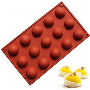 MKNZOME Muffa in Silicone Semi-Sfera, 15 Fori Cupola Mezza Rotonda Stampo da Forno in Silicone Stampo da Forno Vassoio per Stampo per Biscotti al Cioccolato Gelatina Caramelle Bombe per Gelato
