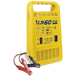 GYS - TCB 60, Caricabatterie automatico di batterie 12 V, 15-60 Ah, moto e auto, mantenimento carica, tester livello carica - 023253