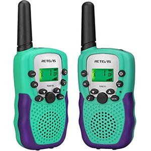 Retevis RA618 Walkie Talkie Bambini, Giocattolo Regalo Bambini da 6 a 12 Anni, Torcia VOX a 8 Canali, Walky Talky per Bambini Nascondino Campeggio Escursionismo Gita di Primavera (1 Coppia, Verde)
