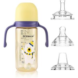 nohlerlife Tazza Con Beccuccio per Bambini dai 6 Mesi in Su - Antigoccia, Con Cannuccia e Manici, a Prova di Fuoriuscite - 3 Tipi di Beccucci Morbidi