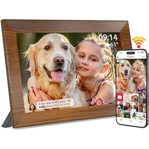 ARJudy Frameo Cornice Digitale WiFi da 10,1 Pollici, Memoria 32GB, Schermo IPS Touchscreen HD 1280 x 800P, Cornice Smart Cloud con Rotazione Automatica, Condividi Foto/Video Subito da Qualsiasi Luogo