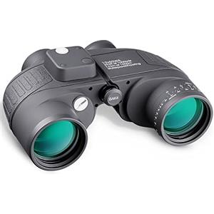 NOCOEX Binocolo 10x50 Campo Visivo Ultra AmpioFMC BAK4 IPX7 Impermeabile Anti Nebbia Telemetro Bussola per la Vela Tutte le Età con Cinghia Dell'imbracatura Nero