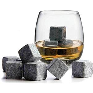 Gearmax® Set Di 9 Pietre Whisky Chilling Rocks 100% Pure Soapstone, Cubetti Rinfrescanti Per Whisky, Con Di Velluto Nero In Carrying Pouch