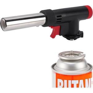 JDHON Cannello a Gas,Cannello da Cucina,Bruciatori da Cucina,Torcia Cucina con Fiamma Regolabile per Barbecue,Dolci,Cucina,Campeggio,Saldatura (Butano Non Incluso)-Nero