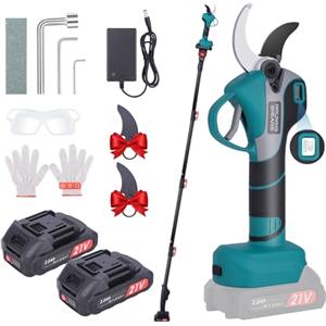 MISTRO Forbici Potatura Elettriche - 50mm Cesoie Potatura Elettriche Professionali Con 2 21V/2000 mAh Batteria - Forbici a batteria da potatura per potatura per Giardinaggio Albero da Frutta Delle Viti