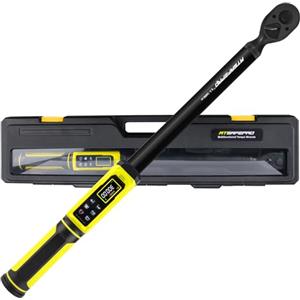 ATsafepro Chiave Dinamometrica Digitale 1/2", 5.1-340 N·m Chiave Dinamometrica Auto, 5 Unità Precisione ±2% Bidirezionale, Schermo LCD con Allarmi Acustici e LED, Adatta per Biciclette, Moto, Auto