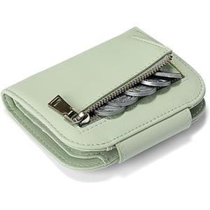 SENDEFN Portafoglio da Donna in Pelle, Portafogli Donna Piccoli con Blocco RFID, Portamonete con Cerniera e Chiusura a Scatto Scomparti per Carte Multipli