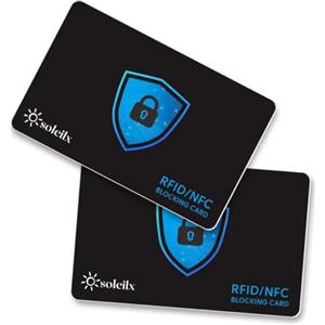 soleilx Carte di Blocco RFID/NFC - 2 Pezzi Schermatura Contactless per Carte di Credito, Bancomat, Passaporto e Documenti d'Identità - Protezione Portafoglio contro lettura non autorizzata (nero/blu)
