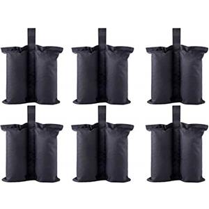 YELAIYEHAO Borsa per pesi a doppia cucitura, resistente, per gambe pop-up, per tende a baldacchino, con piedini pesati, borsa per sabbia per esterni, colore: nero (17,8 x 40,1 cm, nero)