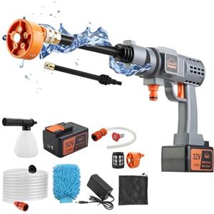 DEWINNER Idropulitrice a Batteria, 700 PSI Pulitore ad Alta Pressione Elettrico Senza Fili, Ugello 5-in-1, Idropulitrice ad Alta Pressione Portatile, Per Pulizia del Patio e Lavaggio auto, Casa, Prato