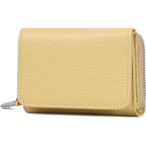RRANCharltu Portafoglio Donna Pelle Portafoglio Donna Piccolo Blocco RFID Portamonete Piccolo con Molti Slot Per Schede Borsellino, Giallo