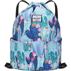 HAWEE Impermeabile Sportivo Zaino con Coulisse Grande Coulisse Borsa da Palestra con Tasca Interna Unisex per Donna Uomo Vita Quotidiana Sport All'aperto Tempo Libero Yoga Scuola Spiaggia Nuoto