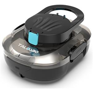 TALOSBO Robot Piscina Senza Fili, 80 Min di Pulizia, Doppio Motore Aspiratore Piscina, Ricarica 2,5 Ore, per Piscine a Fondo Piatto