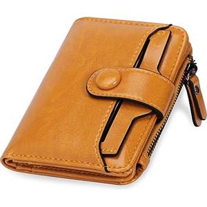 HUA ANGEL Vintage Portafoglio Donna Grande Capacità Con Tanti Scomparti Da Viaggio Cerniera Singola Borsetta Elegante In Pelle Per Carta Di Credito E Monete E Passaporto E Telefono