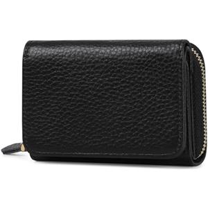 RRANCharltu Portafoglio Donna Pelle Portafoglio Donna Piccolo Blocco RFID Portamonete Piccolo con Molti Slot Per Schede Borsellino, Nero