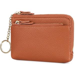 RRANCharltu Portafoglio Donna Piccolo, Portamonete Donna in Pelle con Portachiavi Borsellino Piccolo Portafoglio Ragazza con Cerniera e Porta Carte, Marrone