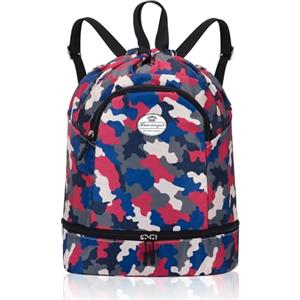 HUA ANGEL Zaino Con Coulisse Con Portascarpe Grande Capacità Borsa Da Palestra Separazione A Secco Zaino Da Basket Impermeabile Per Uomo E Donna Sportivo Viaggio All'Aperto Nuoto