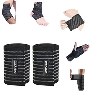 ONTYZZ Supporto Bendaggio Gomito 1 Paio Alta Elasticità Fasciatura Polso Supporto Mani per Sport Palestra Corsa Tozzo Allenamento Bendaggio Caviglia Tutore Nero/90cm