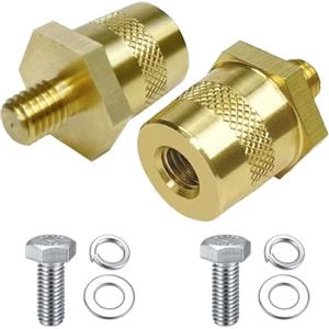 Helweet Adattatori per Batteria in Ottone, Adattatori per Poli Della Batteria, Morsetti per Batteria, Adatto per Auto, Navi, Camion, Generatori, con Viti e Rondelle in Acciaio Inox, M8
