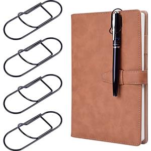 Wisdompro Clip Portapenne 12 pezzi, Portapenne in Acciaio Inox per Notebook, Libri, Diario, Appunti, Carta, ecc. - Si Adatta a Quasi Tutte le Dimensioni Della Penna (Nero)