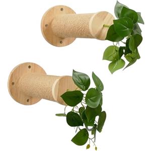 Meowoou Percorso da Parete per Gatti, Confezione da 2 Gradini da muro di 30 cm, con mensola tiragraffi in iuta, adatto per la maggior parte dei gattini e gatti di taglia grande