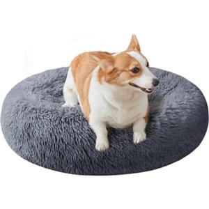 Nisrada Cuccia per gatti da interni, 60 cm, per cani di piccola taglia, lavabile, rotonda, per cuccioli e gattini, con fondo antiscivolo