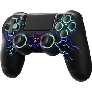 Generico Upgrade Controller per PS4, Porta Type-C, Pulsanti Posteriori, 2025 Controller Bluetooth per PS4/ PC, con Hall Joystick, 1000mAh Batteria, Turbo, Vibrazione, Design Ergonomico Antiscivolo