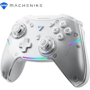 Machenike G5PRO Wireless Controller RGB, Joystick PC Gaming Hall Effect, Joystick Trigger, Tasti meccanici, Compatibile con PC/NS/TV/smartphone, TURBO, 5 Livelli di vibrazione, Bianco