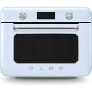 Smeg, Forno Combinato a Vapore da Appoggio COF01PBEU, 10 Funzioni di Cottura, 33 Ricette Automatiche, Serbataio Estraibile, Cottura a Vapore, Funzione Decalcificazione, Potenza 1800W, Azzurro Pastello