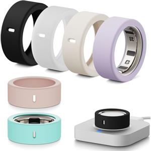 Hexasider [6 pezzi] Smart Ring Protector per Oura Ring Gen 4/Oura Ring Gen 3/Ultrahuman Ring Anticaduta Elastico Silicone Cover Cover Protettiva Accessori per Anello Oura (M per 8/9/10/11)