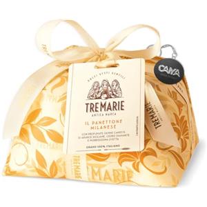CAIYA Tre Marie Panettone Milanese Incartato a Mano con Gemme Candite di Arance Siciliane, Cedro Diamante e Uvetta 1kg con Portachiavi CAIYA®